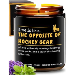 Hockey Candle, Thoughtful and Funny Gifts for Hockey Lovers, Moms, and Players, Perfect Sports Themed Gifts Ideas, Ideal for Birthdays, Christmas, Special Occasions, Long-Lasting Scent, Gift Ready