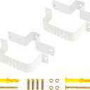 2PCS Gutter Downspout Strap 3" X 4" Aluminum Alloy Gutter Straps with Brackets 3 X 4, White