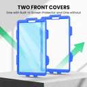 SEYMAC for Samsung Galaxy Tab A9 Case 8.7 Inch 2023 (SM-X110/X115/X117), Heavy Duty Shockproof Protective Case with Screen Protector, Rotating Stand, Hand/Shoulder Strap and Pen Holder, Blue