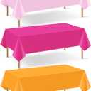 mwellewm 3 Pcs Pink and Orange Party Decorations Tablecloths Rectangular Plastic Table Cloth Disposable Table Cover Decor Waterproof Table Cover for Sunset Party Birthday Baby Shower(54x108 Inch)