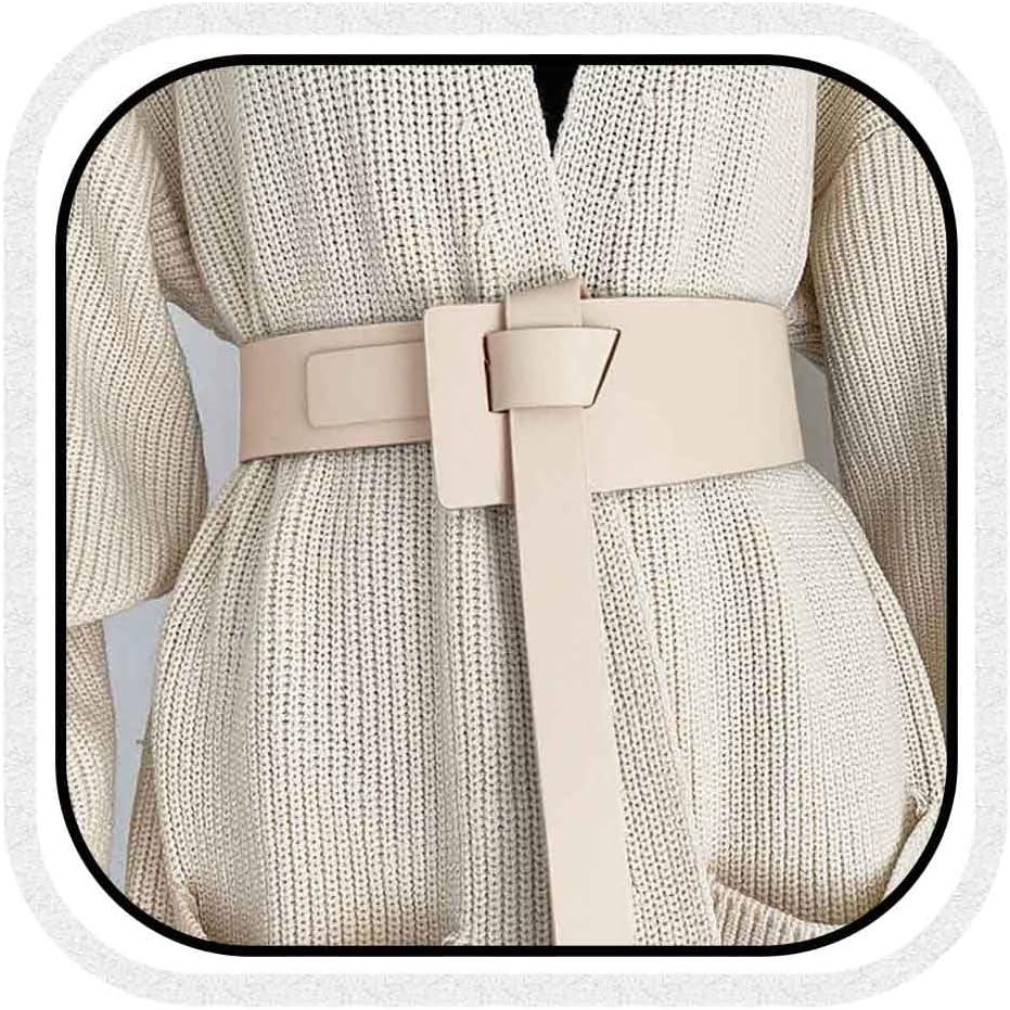 COSYDAYS Wide Leather Belt Black Statement Waist Belts Fashion for Women (Beige)