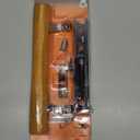 Prime-Line C 1032 Keyed Sliding Glass Door Handle Set  Replace Old or Damaged Door Handles Quickly Wood and Black Painted Diecast, Hook Style, Flush Mount, Fits 6-5/8 in. Hole Spacing (1 Set)