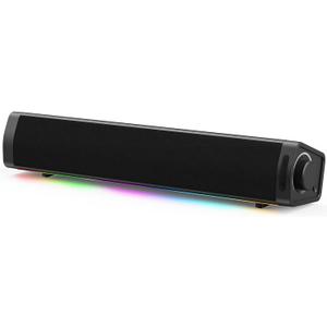 Immersive RGB Gaming Computer Speakers for Desktop PC with 3 Sound Modes, USB Powered Monitor Speakers with Enhanced Bass, Aux-in & Headphone Port for PC, Laptop, Mac, PS5(Black)