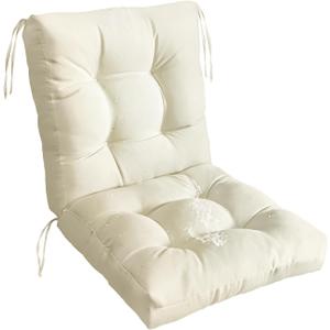 Gnostik High Back Outdoor Chair Cushions, 40x20 inch, Waterproof Patio Chair Cushion Replacement Seat Pad for Patio Furniture Garden Chair, Cream