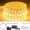 20FT Warm White Rope Lights Outdoor, 12V IP65 Waterproof Led Rope Lights Indoor Cuttable, Flexible Led Strip Lights Cuttable Plug-in for Patio Deck Bedroom Kitchen Bedroom Christmas