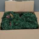 Christmas Garland, 12FT Prelit Christmas Garland with 100 LED Lights, Greenery Xmas Garland with 20 Pine Cones 90 Red Berry Christmas Decoration for Indoor Outdoor Home Mantel Fireplace