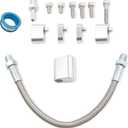Pro Throttle Body Bypass Hose Kit Coolant and Steam Port Crossover Hose Braided Kit for All GM LS series Engines(with Tape)