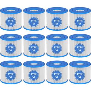 Type Hot Tub Spa Filter Replacement Compatible with Lay-Z-Spa, Coleman SaluSpa 90352E 58323 90427E, Inflatable Hot Tub, Swimming Pool Pump Filter Type Cartridge, 12 Pack