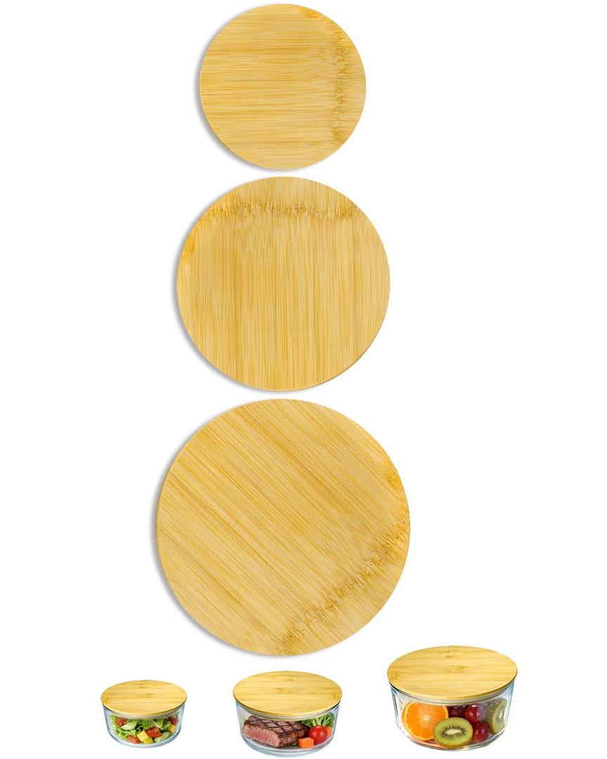 TERESRY Replacement Wooden Lids for Pyrex, Anchor Hocking Glass Containers, Bamboo Lids for Pyrex Glass Bowls, Bowl Covers with Leakproof Silicone Gasket 1CUP*2+2CUP*3+4CUP*2+7CUP*2