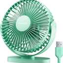 Gaiatop USB Desk Fan, 5.5 Inch Small Quiet Powerful 3 Speeds 90 Rotate, Personal Mini Portable Desktop Table Fans, Cooling for Home Office Car Travel Indoor Outdoor Green