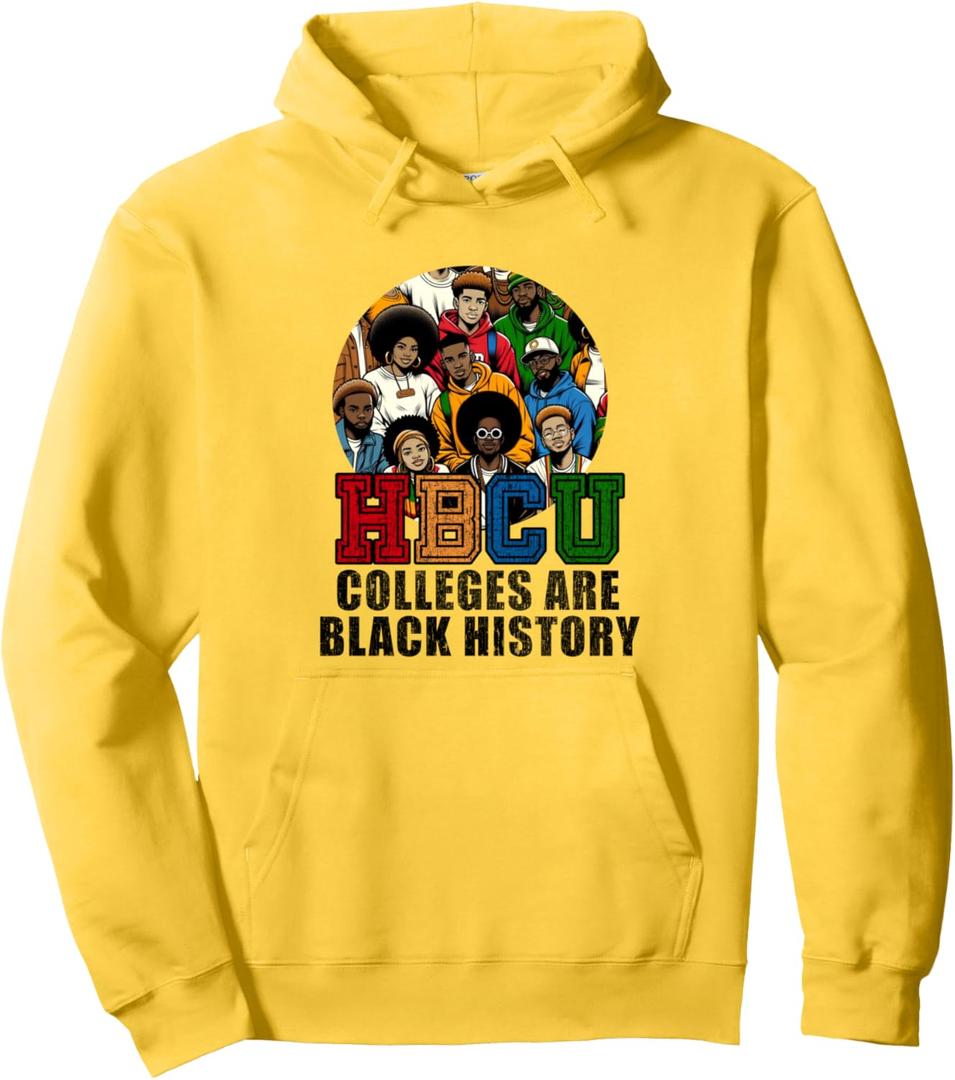 HBCU Colleges and Universities Black History Month Pullover Hoodie (Yellow)