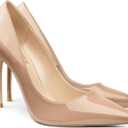 COLETER Women's 4 Inch Pumps Pointy Toe Wedding Dress Shoes Slip on Stiletto Pumps 7.5
