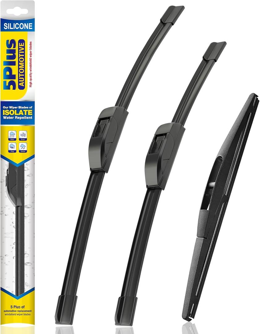 5 PLUS Silicone Windshield Wipers Replacement for 2016-2022 HONDA HRV HR-V Wiper Blades(Set of 3),Automotive Replacement Windshield Wiper Blades For My Car-26"/18"/10"
