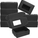 PATIKIL 3.3"x2.4"x1.2" Paper Soap Box with Window, 30 Pack Homemade Soap Boxes Rectangle Presents Packaging Boxes for Birthday Christmas DIY Craft, Black