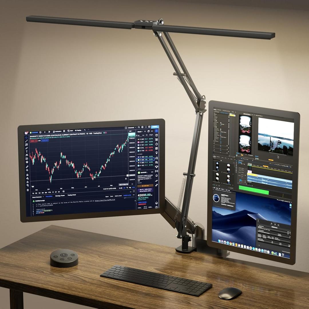SKYLEO Led Desk Lamp for Home Office - 2400LM Ultra Bright Desk Light -Eye Caring Desk Lamp with Clamp - Adjustable Office Lamp with Remote Control- Easy Installation - 24W Black SKYLEO Led Desk Lamp for Home Office - 2400LM Ultra Bright Desk Light -Eye Caring Desk Lamp with Clamp - Adjustable Office Lamp with Remote Control- Easy Installation - 24W Black
