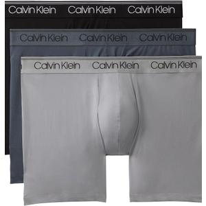 Calvin Klein Men's Micro Stretch 3-pack Boxer Brief (Large, Black, Turbulence, Griffin)