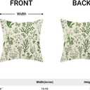 AEIOAE Summer Pillow Covers 16x16 Inch Set of 2,Olive Green Wild Flower Plant Throw Pillows Case,Seasonal Floral Outdoor Decorative Square Linen Farmhouse Decor Cushion Covers for Home Sofa Bed Couch