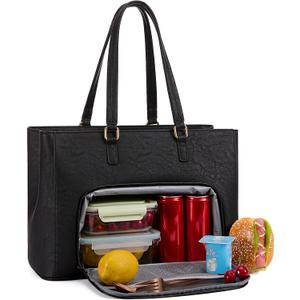 LOVEVOOK Lunch Bag Women, Tote Bag for Women with Insulated Lunch Compartment, Laptop Work Tote Bag for Teacher, Nurse, Travel, College, Daily,15.6 Inch
