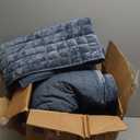 RECYCO Luxury Velvet Quilt Set, California King 118'' x 106'' Oversized Bedspread, Ultra Soft Velvet Comforter, Lightweight Box Stitch Bedding Sets for All Season, with 2 Shams, Stormy Blue