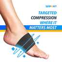 Compression Arch Support - 2 Pain Relief Foot Care Brace Sleeves for Plantar Fasciitis, Heel Spurs - Wide & Narrow Feet - Flat Feet & Fallen Arches, High Arch - One Size - 1 Pair Black - SPPORT Support & Confort
