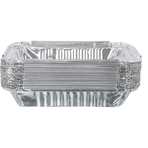 Silver Foil Container with lid | Aluminium Disposable Jars | Packaging Metalized Hot/Dry Foods | Containers for Takeaway Fast Food Packaging Serving, Storing Cover Box 12,5x7 25 Pack