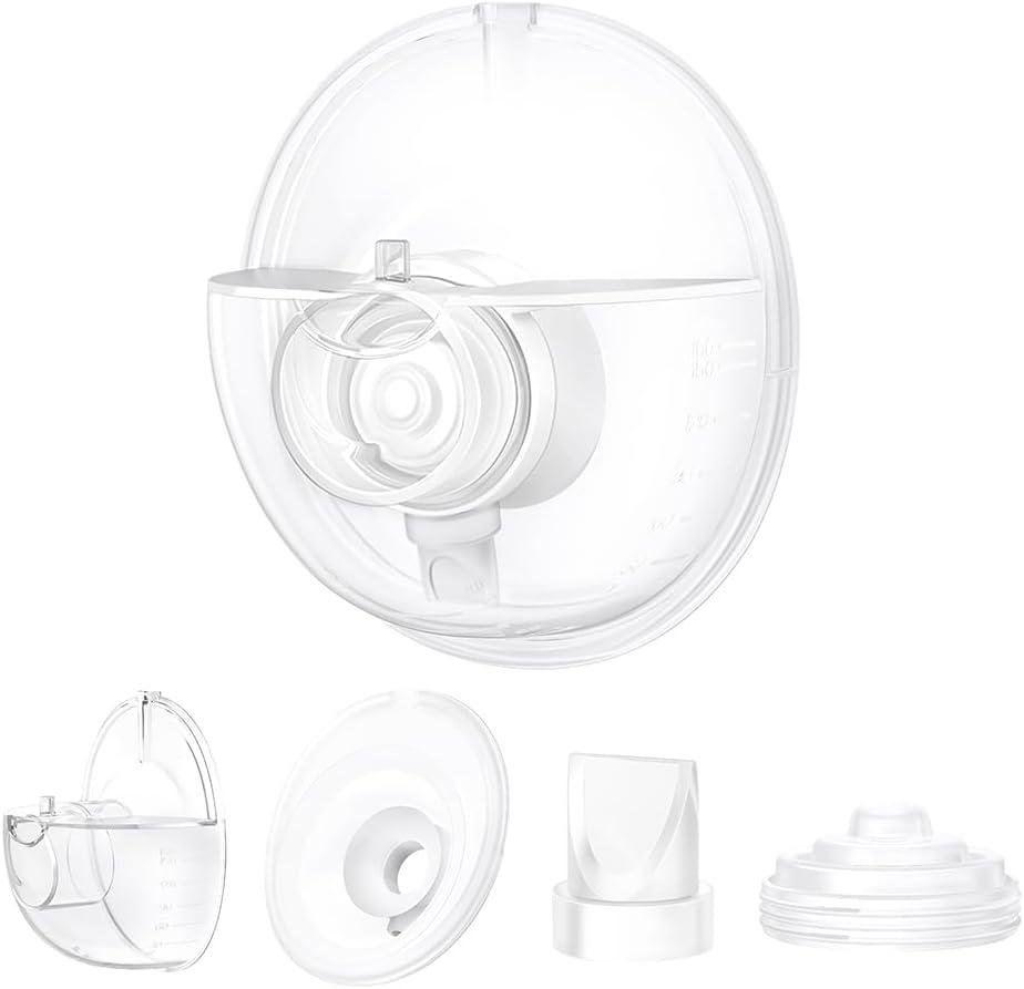 One Full Set Collector Cup Only Compatible with Momcozy M5 Breast Breast Pump Replacement Accessories, Full Breastpump Parts with 24mm Flange,Collector,Duckbill Valves,Diaphragm