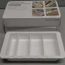 3 Pcs Expandable Drawer Organizer Bins Adjustable Deep Drawer Hanging Organizer Tray Expandable 11.4 to 18.1 Inches Plastic Dividers Storage for Office Bathroom Bedroom Kitchen Desk, White