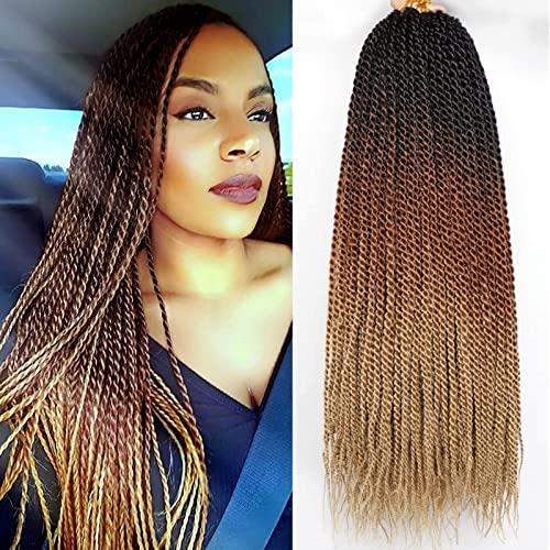 VIOLET Senegalese Twist Crochet Hair For Black Women 18 Inch Long Pre Twisted Twist Crochet Hair 20 Strands/Pack Pre-Looped Crochet Braids For Black Women 6 Packs Twist Hair