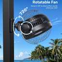 Magnetic Golf Cart Fan Rechargeable,10000mAH Battery Operated Portable Fan with 3 Speeds,30H Working Time,LED Lantern,360 Rotatable Head, Fits EZGO/Club Car/Golf Cart
