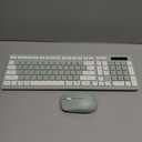 Wireless Keyboard and Mouse Combo, Full-Sized Wireless Keyboard and Adjustable DPI Mouse, 2.4GHz USB Receiver, Silent Keyboard and Mouse for PC, Windows, MAC, Desktop, Laptop (Avocado Green)