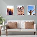 8.5x11in Picture Frame set of 3, Certificate Poster and Photo for Wall Hanging or Tabletop, 8.5x11 Rustic White frame with Shatter Resistant Plexiglass, best gift