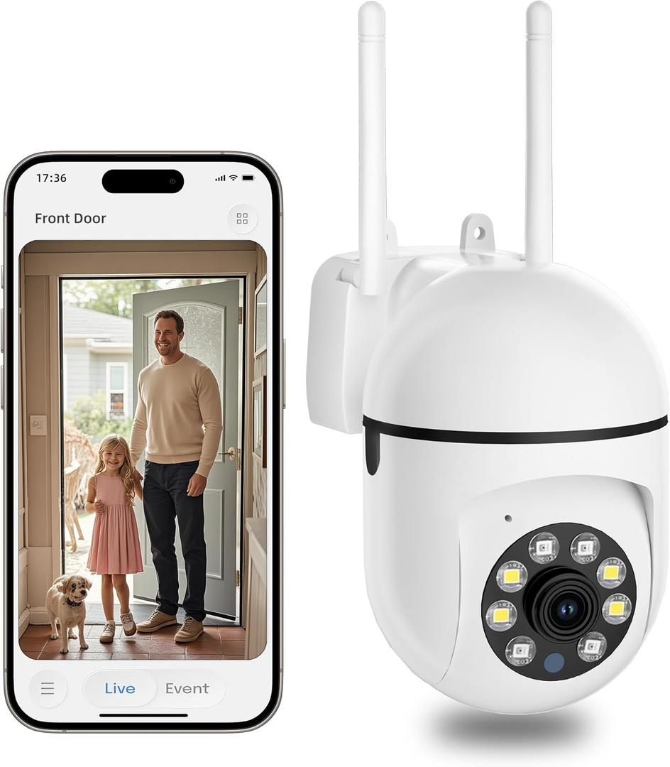 2K Indoor Pan/Tilt Smart Security Camera Wi-Fi, 1080P HD Dog-Camera for Home Security, 2.4GHz with Night Vision, Two-Way Talk, Motion Detection for Baby and Pet Monitor, Cloud & SD Card Storage