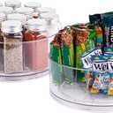 Oizeir Lazy Susan Turntable (2-Pack) - Clear Acrylic, Rotates 360 Degrees, Easily Organize Your Fridge, Cabinet or Counter - Carousel Storage for Food, Spices, Cosmetics
