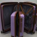 Travelhouse 3 Piece Luggage Sets with Spinner Wheels, Hardshell PP Suitcase Set with Tsa Lock, Lightweight Hardside Travel Suitcases with Waterproof Duffle Bag for Men Women (PURPLE)