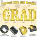 GRAD Marquee Number Lights Black and Gold 8.07 Inch LED Signs for Class of 2026 Graduation Decorations, Battery Operated Senior Prom & College Commencement Ceremony Photo Prop Background