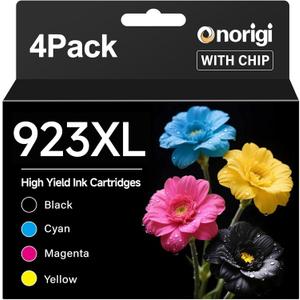 923 923XL Ink Cartridges Combo Pack Replacement for HP 923e 923 XL HP923XL HP923 for OfficeJet Pro 8120e 8125e 8130e 8135e 8138e 8139e 8120 8122 8124 8125 8130 8132 8134 8135 8138 8139 (WITH CHIP) (Multicolor)