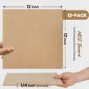 CALPALMY 12-Pack MDF Board 1/4 Inch Thick 12" x 12" Unfinished Wood Panels, 6mm Thick Medium Density Fiberboard Wood Boards for Crafts, Painting, Carpentry, Engraving, Interior Design, and More