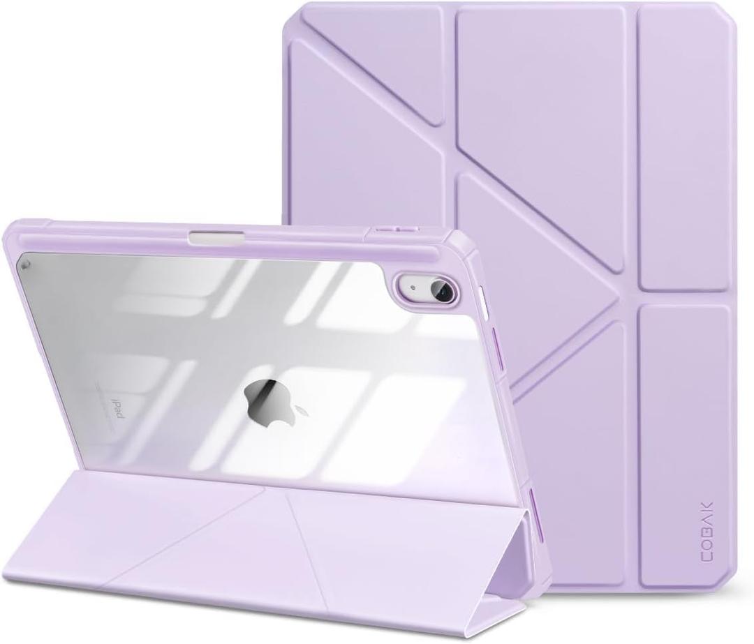 CoBak Case for iPad (A16) 11th Generation 11 Inch 2025, iPad 10th Generation Case 10.9 Inch 2022 - Protective Cover with Multi-Angle Includes Portrait Stand, Pencil Holder and Auto Wake/Sleep, Lilac
