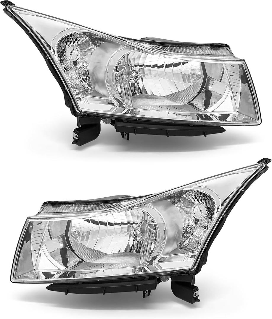 For 2011-2015 Chevy Cruze Headlights Assembly Chrome Pair