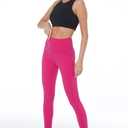 Buttery Soft Tummy Control Workout Leggings with Pockets for Women High Waisted Athletic Yoga Pants (Pink)