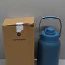 BJPKPK Half Gallon Insulated Water Bottles, 64oz Water Jug with Metal Handle & BPA Free Spout Lid, Dishwasher Safe Thermos, Large Stainless Steel Gym Sport Jugs, Navy Blue