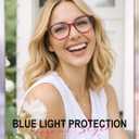 Madison Avenue Square Vintage TR90 Blue Light Blocking Reading Glasses for Women, Computer Readers Eyeglasses