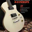 Donner DSC-128 Electric Guitar, 39" Solid Body Beginner Full Size Kit with Bag, Strap & Cable, White
