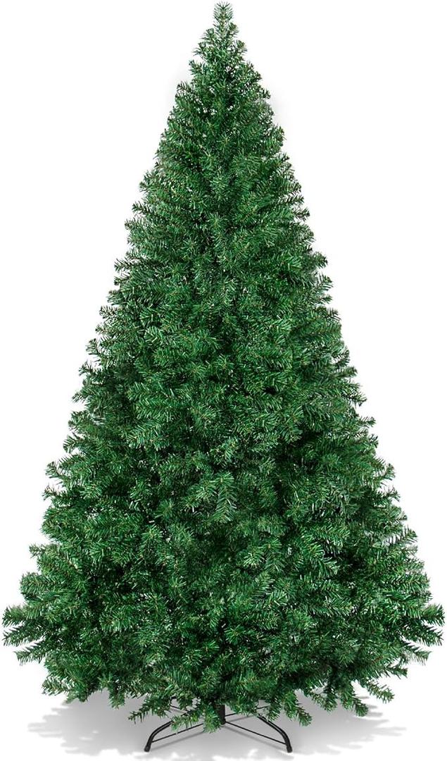 Artificial Christmas Tree, 6ft Premium Unlit Hinged Design, Dense Branches Realistic Holiday Décor​ w/Easy Assembly, Base