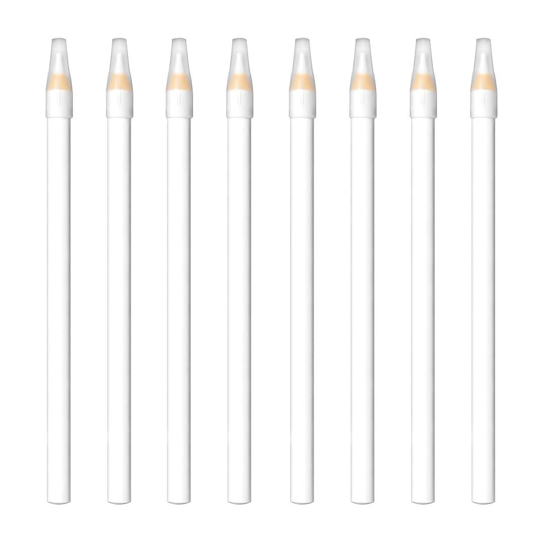 8-Piece White Nail Whitening Pencil Set for DIY French Manicure, Nail Brightening Tools (17 cm)