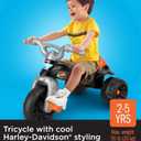 Fisher-Price Toddler Tricycle Harley-Davidson Tough Trike, Toy Bike with Handlebar Grips & Storage for Outdoor Play Kids Ages 2+ Years 
