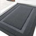 OLANLY Front Door Mat Indoor Outdoor Entrance, Waterproof All-Season, All-Weather Doormat, Sturdy Natural Rubber, Low Profile, Easy Clean Patio Porch Entryway Mat, 33x21, Charcoal Gray