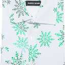 Barry.Wang Mens Christmas Shirts Xmas Holiday Party Button Down Dress Shirts Long Sleeve Snowflake Tree Shirt Halloween (Medium, Christmas Green and White)