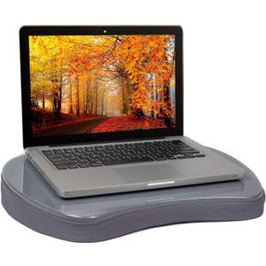 Sofia + Sam Mini Lap Desk with Memory Foam Cushion | Handle | Fits Laptops Up to 15" | Work from Home | Silver | Portable Travel Desk | Reading Writing and Coloring
