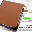 Genuine Leather Case for iPad Pro 13 inch (M5/M4) 2025/2024 with Pencil Holder | Slim Protective Cover with Adjustable Stand, Auto Wake/Sleep, Premium Leather | Brown